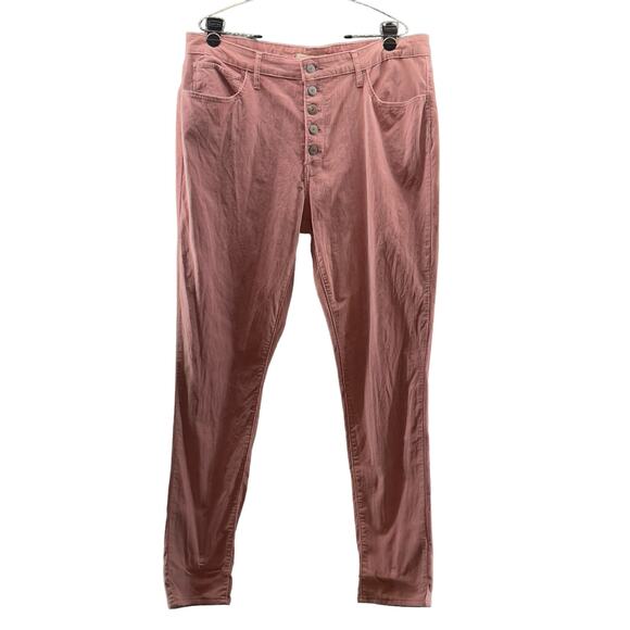 Levi's Pants - Levis 721 High Rise Skinny Corduroy Pants Pink Button Fly Women Size 34 L32